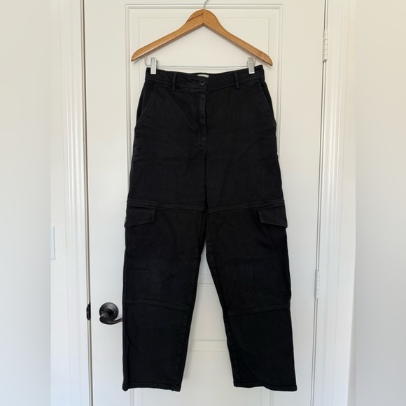 Aritzia Wilfred Free Cargo Pants Black Wide Leg Y2K Utility High Waist - Picture 8 of 8